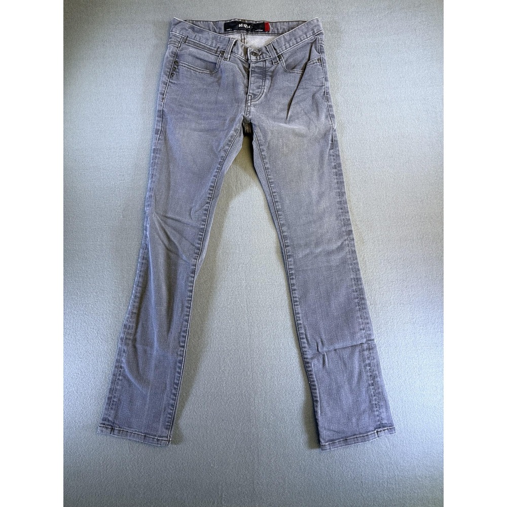 KR3W Jeans Mens 30x31 Light Wash Gray K Slim Straight Stretch Denim Casual